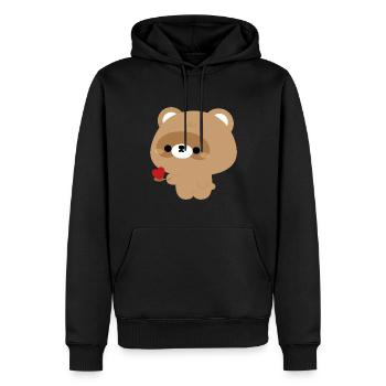 Beaver Feeding Love - Men’s Premium Organic Hoodie - black - Front - Nico (187cm)