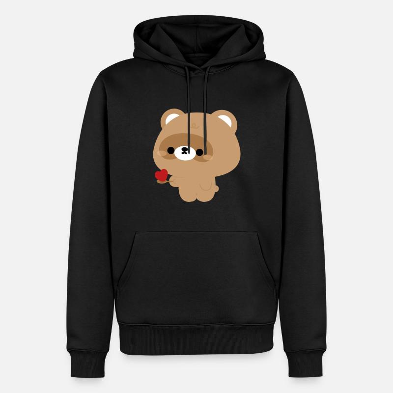 Le castor nourrit l’amour - Sweat à capuche Premium bio Homme - noir