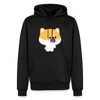 Corgi nourrissant l’amour Partie 2 - Sweat à capuche Premium bio Homme - noir - Devant - Nico (187cm)