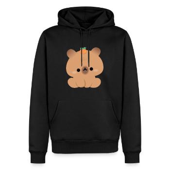 Capybara mignon - Sweat à capuche Premium bio Homme - noir - Devant - Nico (187cm)