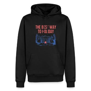 The Best Way to Holiday Camping Hiking Camper - Männer Premium Bio Hoodie - Schwarz - Vorne - Nico (187cm)