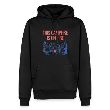 This Campfire Is on Fire Camping Dad Jokes Camper - Men’s Premium Organic Hoodie - black - Front - Nico (187cm)