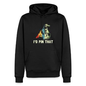 BJJ Jiu-Jitsu Brésilien - Sweat à capuche Premium bio Homme - noir - Devant - Nico (187cm)