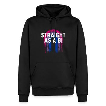 Hétéro comme un bisexuel Dictons Bi Pride Citations - Sweat à capuche Premium bio Homme - noir - Devant - Nico (187cm)