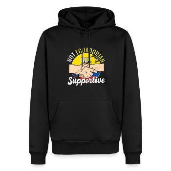 Pas équatorien mais un voyageur de campagne solidaire - Sweat à capuche Premium bio Homme - noir - Devant - Nico (187cm)