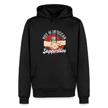 Not Moroccan But Supportive Country Traveler - Männer Premium Bio Hoodie - Schwarz - Vorne - Nico (187cm)