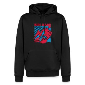 Ride Hard (Snowboarding) - Männer Premium Bio Hoodie - Schwarz - Vorne - Nico (187cm)