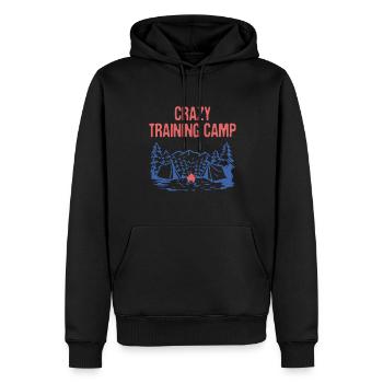 Crazy Training Camp Drôle Camping Humour Camper - Sweat à capuche Premium bio Homme - noir - Devant - Nico (187cm)