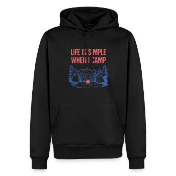 Life is Simple When I Camp Summer Camping - Männer Premium Bio Hoodie - Schwarz - Vorne - Nico (187cm)