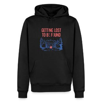 Se perdre pour être trouvé Camping Dictons Camping Camper - Sweat à capuche Premium bio Homme - noir - Devant - Nico (187cm)