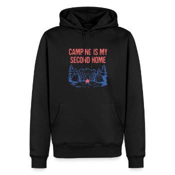 Camping is My Second Home Camper Sayings Camp - Men’s Premium Organic Hoodie - black - Front - Nico (187cm)