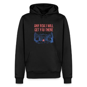 N’importe quelle route vous y mènera Randonnée Randonnée Mountain Hiker - Sweat à capuche Premium bio Homme - noir - Devant - Nico (187cm)