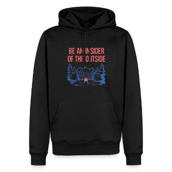 Soyez un initié de la positivité du camping extérieur - Sweat à capuche Premium bio Homme - noir - Devant - Nico (187cm)