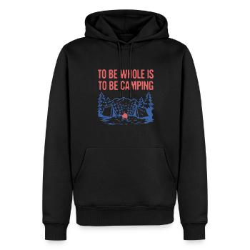 Être entier, c’est être camping Citation de motivation - Sweat à capuche Premium bio Homme - noir - Devant - Nico (187cm)