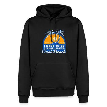 I Need To Be Seahabilitated Oval Beach Summer - Männer Premium Bio Hoodie - Schwarz - Vorne - Nico (187cm)