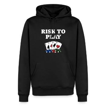 Risque de jouer au poker Gambling Poker Player - Sweat à capuche Premium bio Homme - noir - Devant - Nico (187cm)