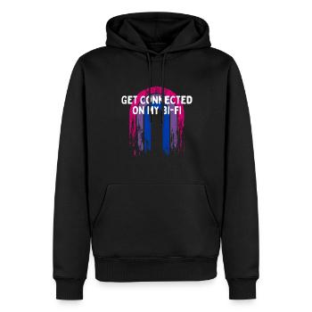 Connectez-vous sur My Bi-Fi Bi-Fi Bisexual Friends Bi Bi - Sweat à capuche Premium bio Homme - noir - Devant - Nico (187cm)