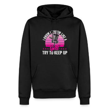 Discgolf Disc Golf Frisbee - Men’s Premium Organic Hoodie - black - Front - Nico (187cm)