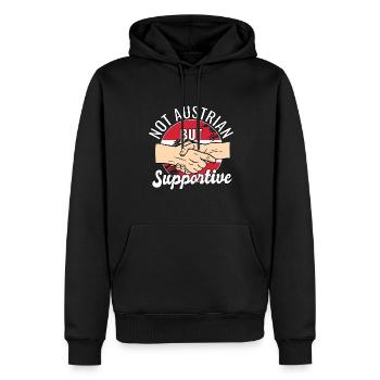 Pas autrichien mais favorable aux voyages dans le pays - Sweat à capuche Premium bio Homme - noir - Devant - Nico (187cm)