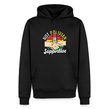 Pas bolivien, mais un pays favorable aux voyages - Sweat à capuche Premium bio Homme - noir - Devant - Nico (187cm)