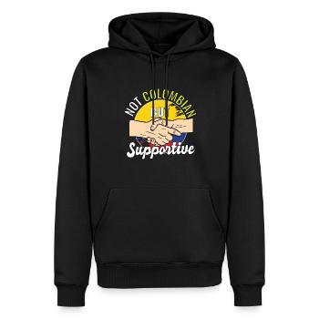 Not Colombian But Supportive Country Traveler - Männer Premium Bio Hoodie - Schwarz - Vorne - Nico (187cm)