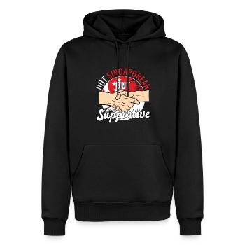 Pas singapourien mais un voyageur du pays qui le soutient - Sweat à capuche Premium bio Homme - noir - Devant - Nico (187cm)