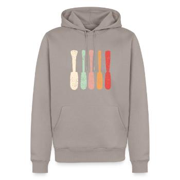 Woodworking carving carpenter - Men’s Premium Organic Hoodie - taupe - Front - Nico (187cm)