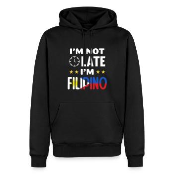 Ich bin nicht zu spät, ich bin Filipino Witz für - Männer Premium Bio Hoodie - Schwarz - Vorne - Nico (187cm)