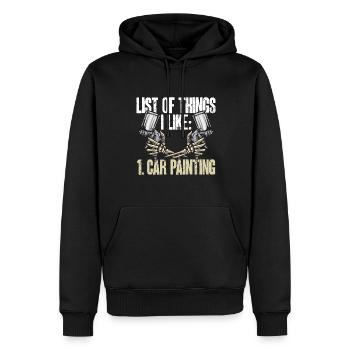 Body Painter Car Painter Painter - Sweat à capuche Premium bio Homme - noir - Devant - Nico (187cm)