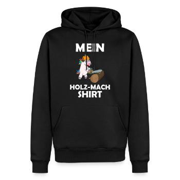 Sägen Motorsäge das Holz machen - Männer Premium Bio Hoodie - Schwarz - Vorne - Nico (187cm)