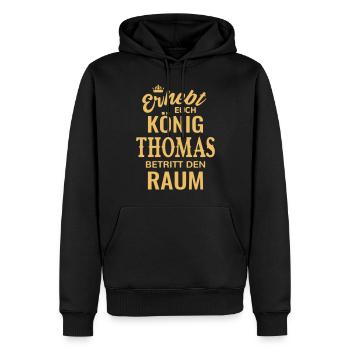 Name Thomas König Geschenkidee Geburtstag lustig - Männer Premium Bio Hoodie - Schwarz - Vorne - Nico (187cm)
