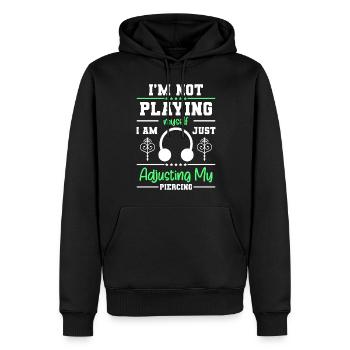 Piercing Pain Tattoo Humor - Men’s Premium Organic Hoodie - black - Front - Nico (187cm)