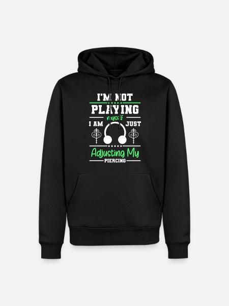 Piercing Pain Tattoo Humor - Men’s Premium Organic Hoodie - black