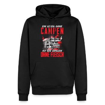 Leben Ohne Campen Grillen Ohne Fleisch Camper - Männer Premium Bio Hoodie - Schwarz - Vorne - Nico (187cm)