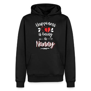 Happiness Joy Optimism - Men’s Premium Organic Hoodie - black - Front - Nico (187cm)