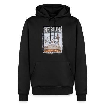 Berlin Deutschland Stadt Skyline Heimat Liebe - Männer Premium Bio Hoodie - Schwarz - Vorne - Nico (187cm)