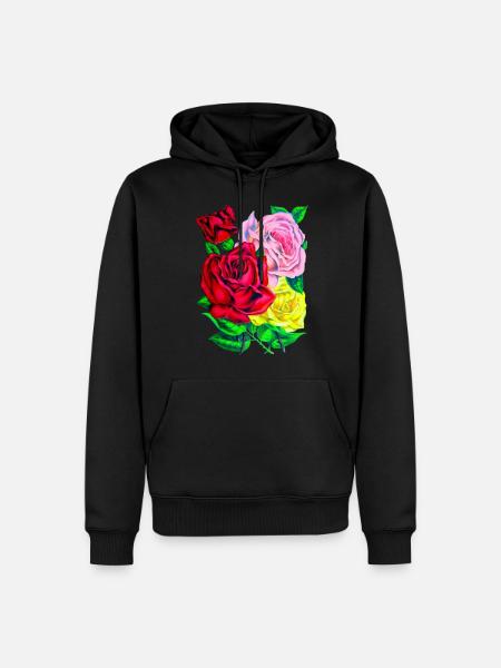 Roses - Men’s Premium Organic Hoodie - black