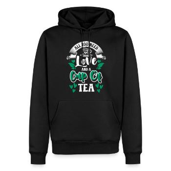 Buveurs de thé Cozy Tea Lovers Teas - Sweat à capuche Premium bio Homme - noir - Devant - Nico (187cm)