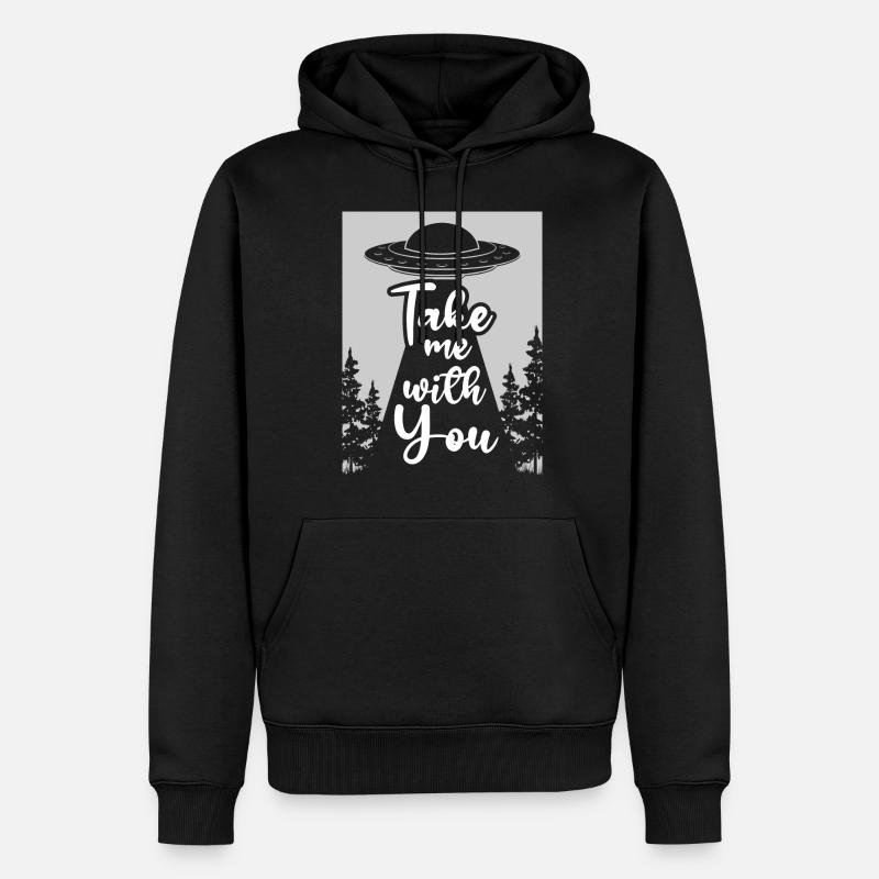 Alien Invasion Aliens - Männer Premium Bio Hoodie - Schwarz