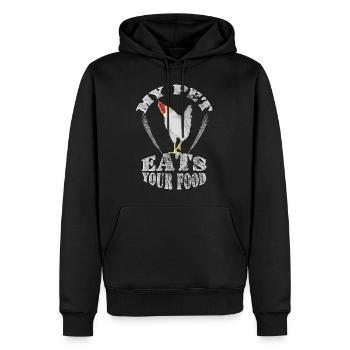 my pet eats your food chicken chickens grains - Men’s Premium Organic Hoodie - black - Front - Nico (187cm)
