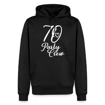 70 Party Crew 70. Geburtstag 70 Jahre alt - Männer Premium Bio Hoodie - Schwarz - Vorne - Nico (187cm)