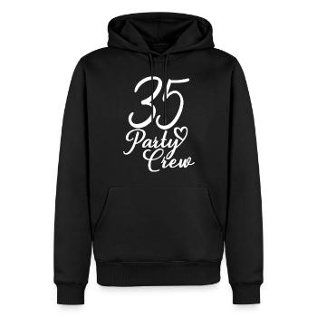 35 Party Crew 35. Geburtstag 35 Jahre alt - Männer Premium Bio Hoodie - Schwarz - Vorne - Nico (187cm)