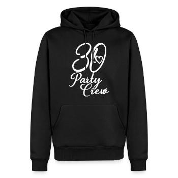 30 Party Crew 30. Geburtstag 30 Jahre alt - Männer Premium Bio Hoodie - Schwarz - Vorne - Nico (187cm)