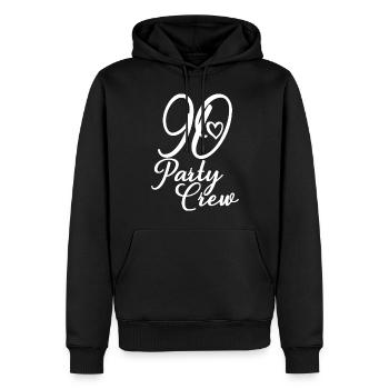 90 Party Crew 90. Geburtstag 90 Jahre alt - Männer Premium Bio Hoodie - Schwarz - Vorne - Nico (187cm)