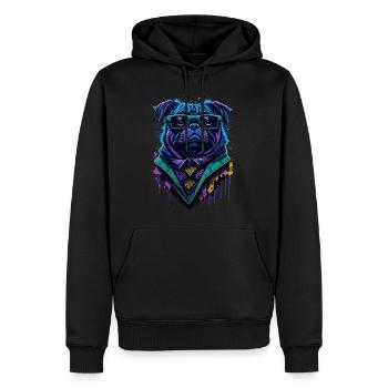 Graffiti Cyberpug - Männer Premium Bio Hoodie - Schwarz - Vorne - Nico (187cm)