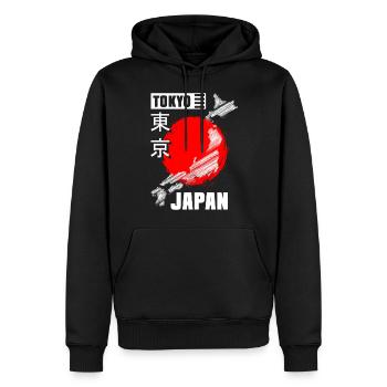 Tokyo World Tour Aventure - Sweat à capuche Premium bio Homme - noir - Devant - Nico (187cm)