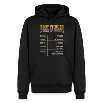 Piercing needle - Men’s Premium Organic Hoodie - black - Front - Nico (187cm)