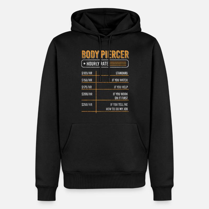 Aiguille de perçage - Sweat à capuche Premium bio Homme - noir