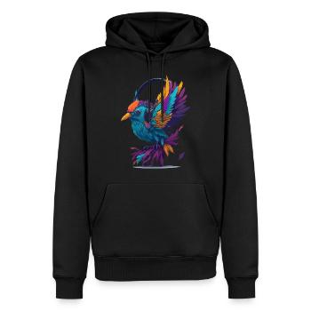 Musik Birdie - Männer Premium Bio Hoodie - Schwarz - Vorne - Nico (187cm)
