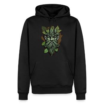 Emerald Whisper Greenman - Men’s Premium Organic Hoodie - black - Front - Nico (187cm)